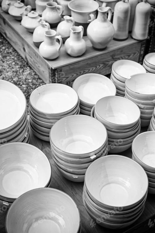 Preview: White Dishes Craft, Handicraft Detail Spanish, Clay, Craft