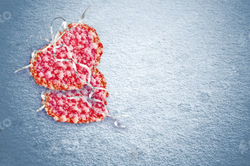 Preview: Heart On Snowy Background. Holiday Card