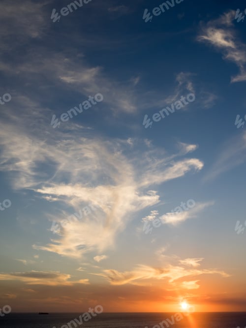 Preview: Sunset Over The Ocean - Curacao A Tropical Island In The Caribbean Ocean