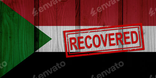 Preview: Flag Of Sudan That Survived Or Recovered From The Infections Of Corona Virus Epidemic Or
