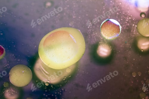 Preview: Abstract, Colorful Composition With Oil, Water And Ink