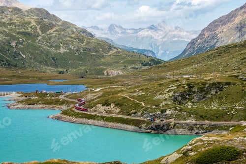 Preview: Mountain Landscape Of The Bernina Mountain Range In Switzerland