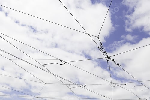Preview: Cables Tram In Lisbon, Detail Of Electricity Cables To Transport The City