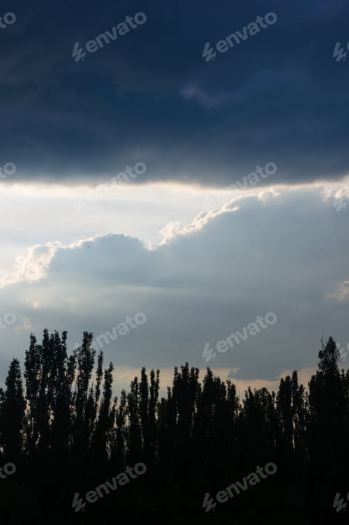 Preview: Landscape With Dramatic Light - Beautiful Golden Sunset With Saturated Sky And Clouds.