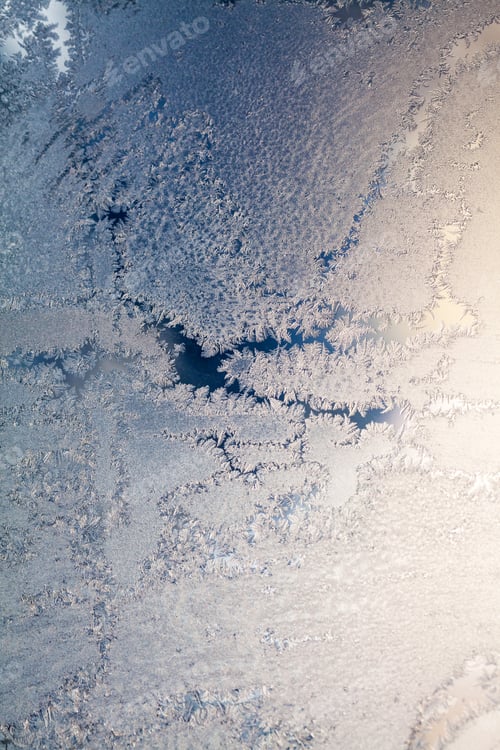 Preview: Ice Flowers On Glass - Texture And Background. High Resolution And Sharp, Beautiful Details