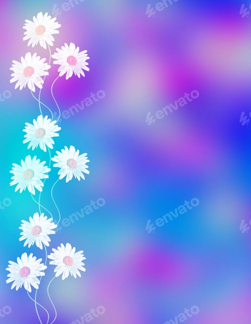 Preview: Daisies Summer White Flower Isolated On Black Background. White Flowers