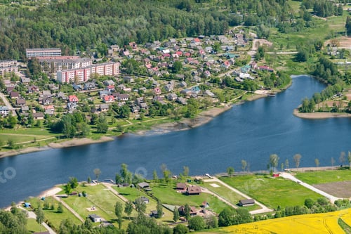 Preview: Aerial View Over The Small Village