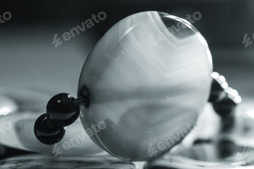 Preview: Large Polished Beads Of Beautiful Translucent Green Agate Gemstone, Macro