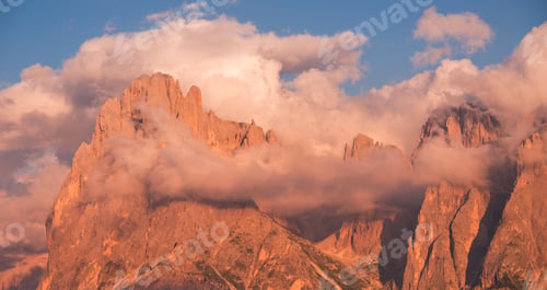 Preview: Alpe Di Siusi Meadows At Sunset With Mountains In The Background