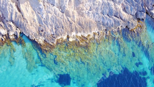 Preview: Aerial Bird'S Eye Drone Photo Of Tropical Seascape With Turquoise And Sapphire Colors
