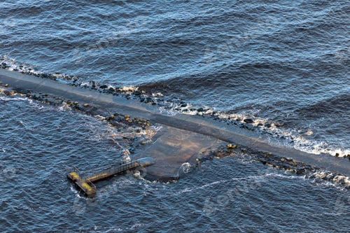 Preview: Aerial View Over The Mole At The River Mouth