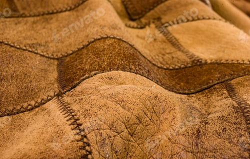 Preview: Old Vintage Genuine Soft Brown Leather Texture Background, Top Layer With Pores And Scratches
