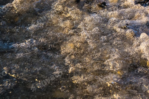Preview: Sea Pebble Beach With Multicoloured Stones, Transparent Waves With Foam, On A Warm Summer Day