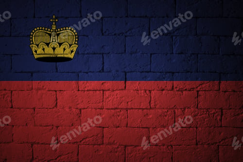 Preview: Flag With Original Proportions. Closeup Of Grunge Flag Of Liechtenstein