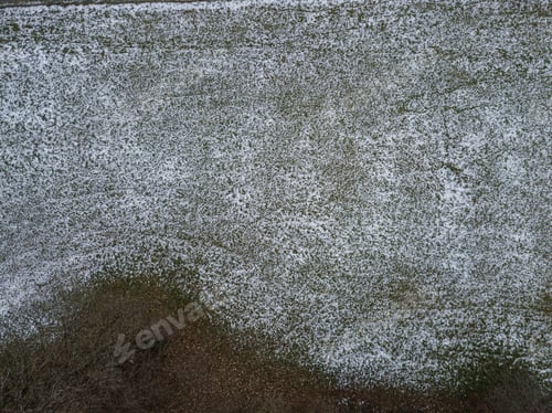 Preview: Aerial View Of Agricultural Fields With Snow Cover In Winter