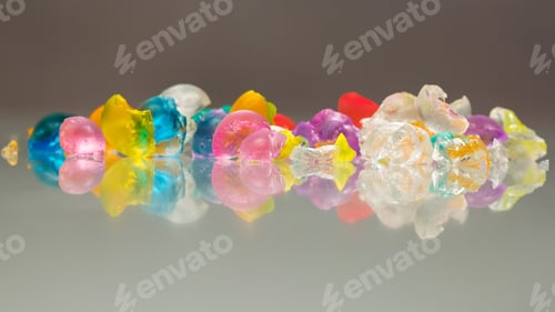 Preview: Abstract Textures And Patterns Of Broken Jelly Balls With Reflexions