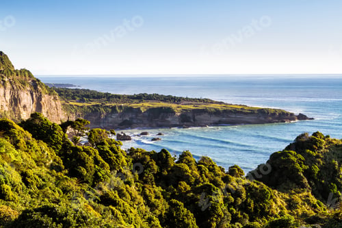 Preview: New Zealand West Coast Near Greymouth In The Afternoon Time. South Island