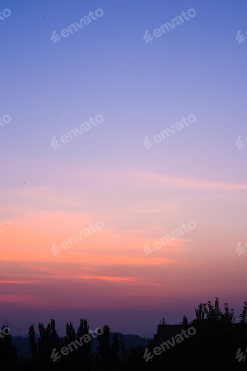 Preview: Landscape With Dramatic Light - Beautiful Golden Sunset With Saturated Sky And Clouds.