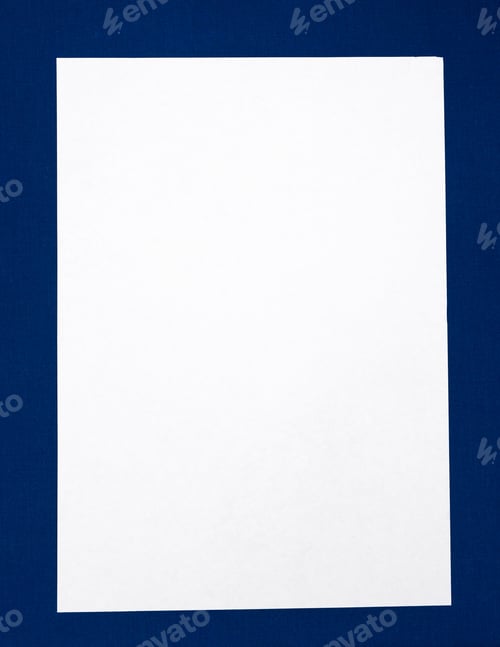 Preview: Blank Paper On The Blue Fabric Background Closeup