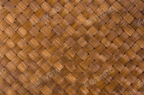 Preview: Braided Brown Rattan Mat - Stand Food, Close-Up, Macro