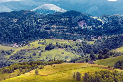Preview: Beautiful Landscape Of Mountains And Valley With Trees