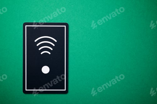 Preview: Hotel Wifi Card On A Green Table.