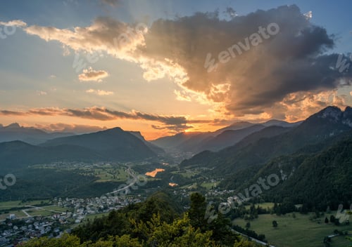 Preview: My Hometown Jesenice On A Very Vivid And Dramatic Sunset.