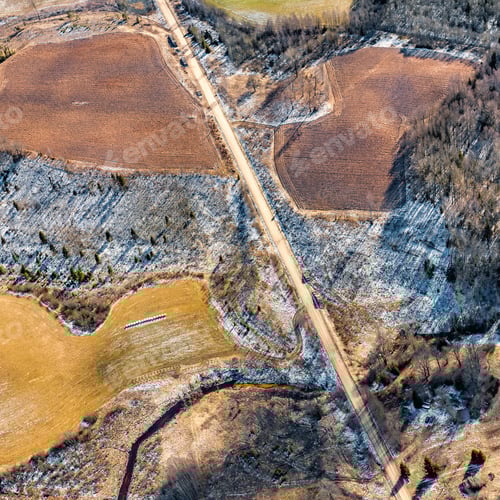 Preview: Aerial View Over The Rural Fields In Springtime
