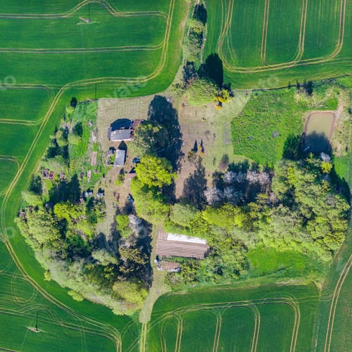 Preview: Aerial View Over The Farmhouse In Latvia