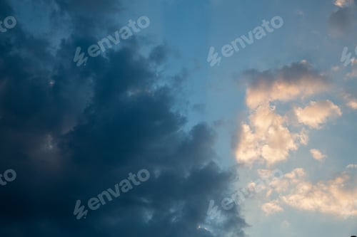 Preview: Dramatic Sky With Clouds. Dark Sky With Cumulus Clouds.
