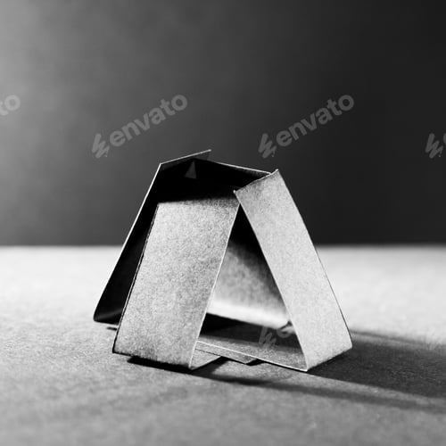 Preview: Black Paper Shapes And Shadows With Black Paper Background