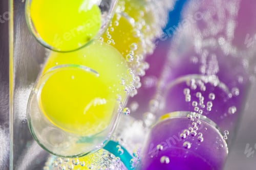 Preview: Abstract Composition With Underwater Tubes With Colorful Jelly Balls Inside And Bubbles