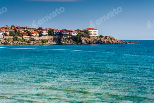 Preview: Ancient City On A Rocky Promontory Of The Peninsula Near The Sea. Sea �¢??�¢??With Small Waves