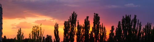 Preview: Landscape With Dramatic Light - Beautiful Golden Sunset With Saturated Sky And Clouds.