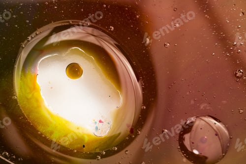 Preview: Abstract, Colorful Composition With Oil, Water And Ink. High Resolution And Quality