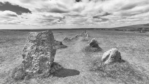 Preview: The Merrivale Stone Rows, A Prehistoric Alignment Of Granite Boulders On Dartmoor, Devon Is Sw