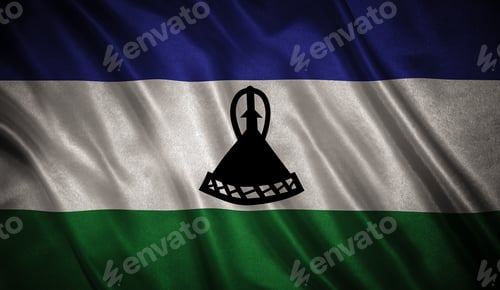 Preview: Flag With Original Proportions. Flag Of The Lesotho