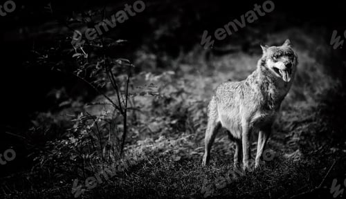 Preview: Gray (Or Grey) Wolves (Canis Lupus) In The Bayerischer Wald National Park In Bavaria, Germany.