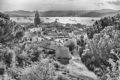 Preview: Scenic View Of Saint-Tropez From Castle Hill, Cote D'Azur, France. The Town Is A Worldwide Famous