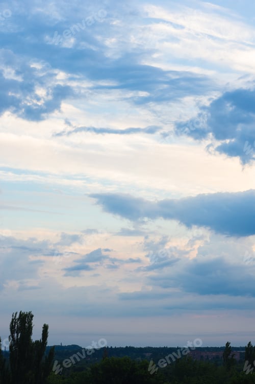 Preview: Landscape With Dramatic Light - Beautiful Golden Sunset With Saturated Sky And Clouds.