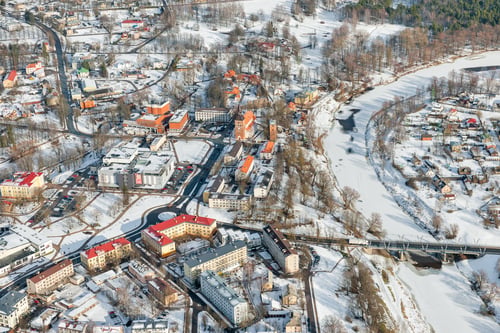 Preview: Aerial View Over The Valmiera City (Latvia)