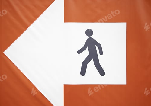 Preview: Pedestrian Signal Direction, Detail Information Signal For Pedestrians, With Background Detail