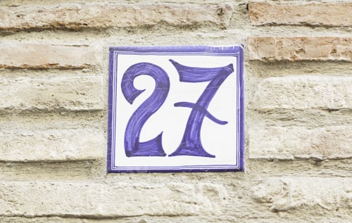 Preview: Number Twentyseven On A Wall, Cipher Text In A Wall Of A House, Information Numbers
