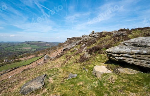 Preview: Ramblers On A Ridge In Derbyshire