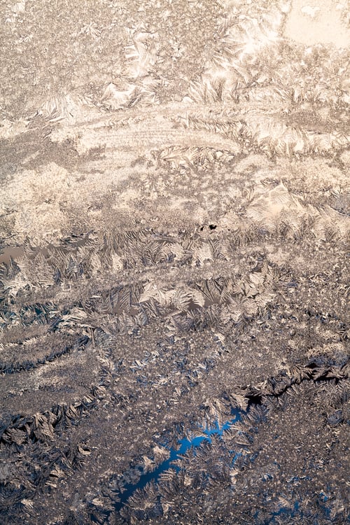 Preview: Ice Flowers On Glass - Texture And Background.