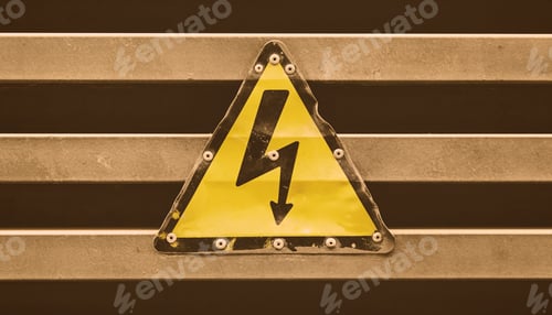Preview: Electric Danger Sign, Detail Of A Caution Sign, Danger Of Death