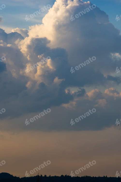 Preview: Landscape With Dramatic Light - Beautiful Golden Sunset With Saturated Sky And Clouds.