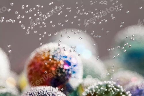 Preview: Abstract Underwater Composition With Colorful Glass Balls, Bubbles And Light