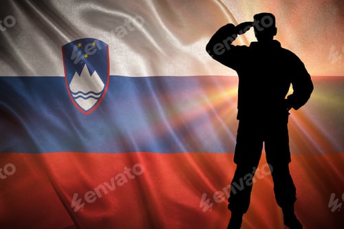 Preview: Flag With Original Proportions. Closeup Of Grunge Flag Of Slovenia