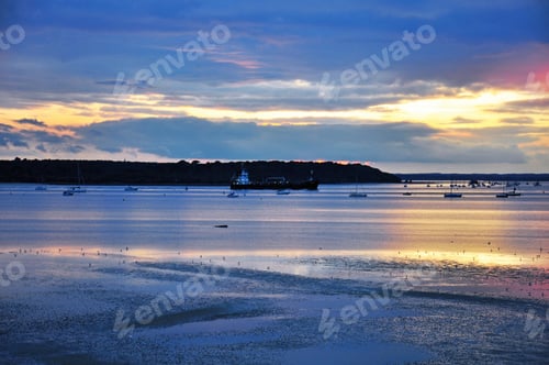 Preview: Summertime Sunset Along Poole Harbour In Dorset, England.